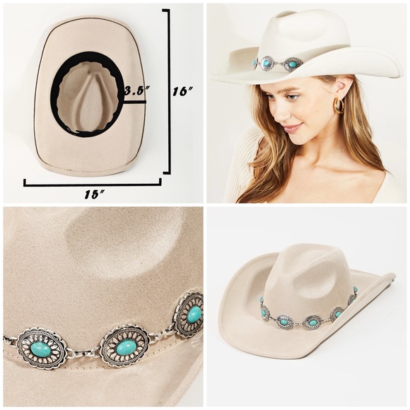 Western Hat with Silver Chain Accents - Picture 1 of 7